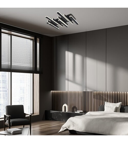 Модерен LED  плафон 46W с регулируема цветна температура – черен