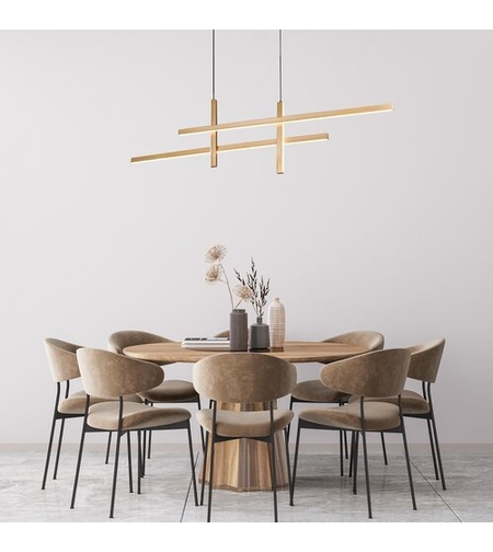 Модерен LED полилей – черен и матирано златен метал, 40W, 3000K