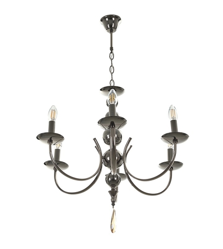 Класически черен полилей 6xE14 – елегантен акцент с регулируема височина