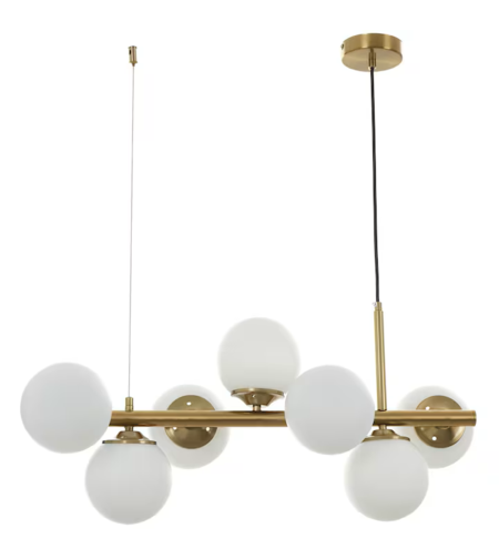 Елегантен полилей злато метал и стъкло 7xE14