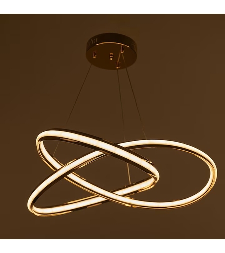 LED полилей златен, метал и PVC, 120W, дистанционно, регулируема височина