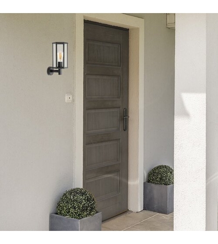 Класически външен аплик Dubrovnik E27 – елегантно фасадно осветление с прозрачно стъкло и IP44 защита