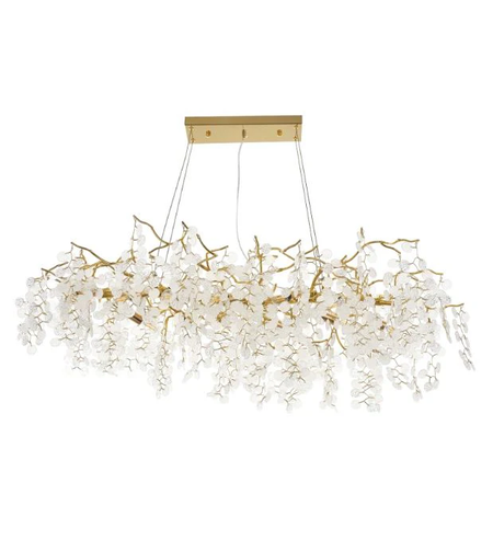 Златен кристален полилей 12xE14 с регулируема височина