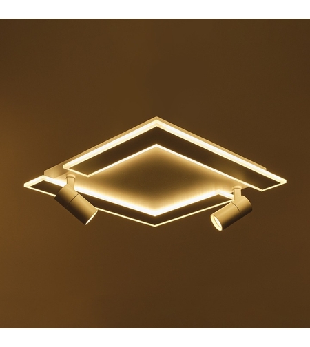 Smart LED таванен плафон 68W – елегантен бял дизайн и подвижни рамена