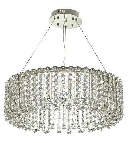 Луксозен LED кристален полилей – хром, 75W, регулируема височина и 3 режима на светлина