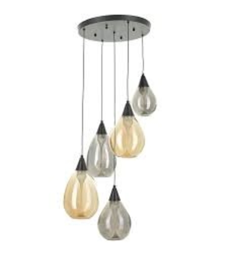 Модерен LED полилей 35W – черен метал и стъкло с регулируема височина