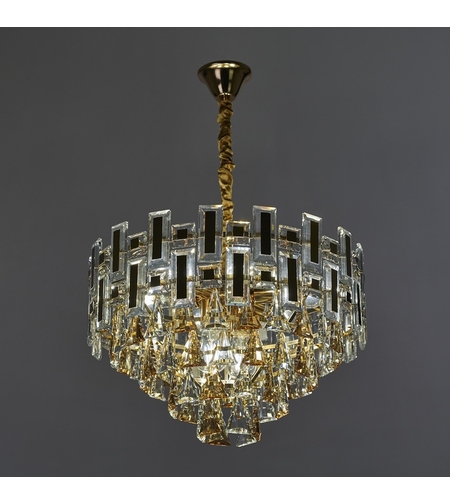 Луксозен полилей 5 X E27 – златен дизайн с кристални елементи