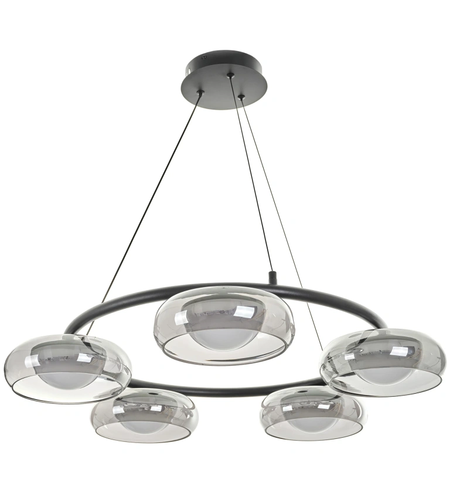 LED полилей 88W, със Smart Control черен, метал и стъкло