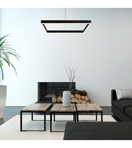 Модерен LED полилей – мат черен метал, 60W, 4000K