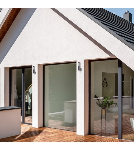 Модерна външна стенна LED лампа – 7W, 3000K, IP54, антрацит