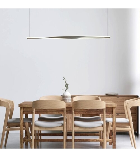 Модерен висящ LED полилей 28W – атен хром, топла светлина