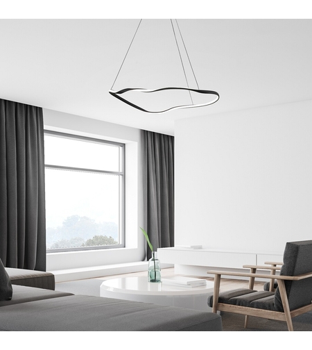 LED висящ полилеи – 40W, 4000K, черн метал