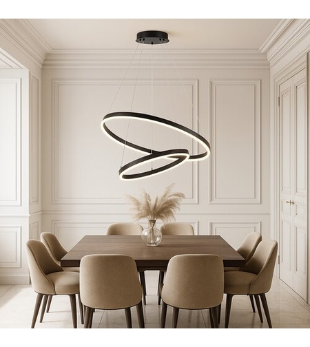 Модерен LED полилей Isaure – 80W, CCT 3000K–6500K, димируем, с дистанционно