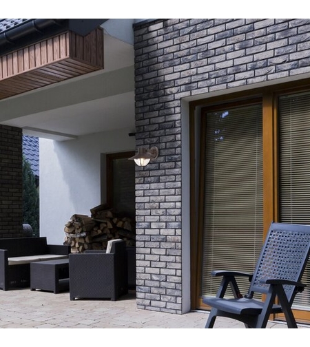 Елегантен външен аплик Almada E27 – стилно фасадно осветление в кафяв цвят с IP44 защита