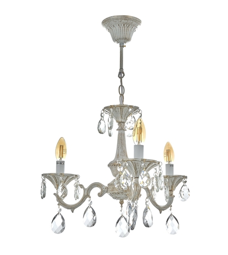 Класически бял полилей с кристали – елегантност в светлина и форма