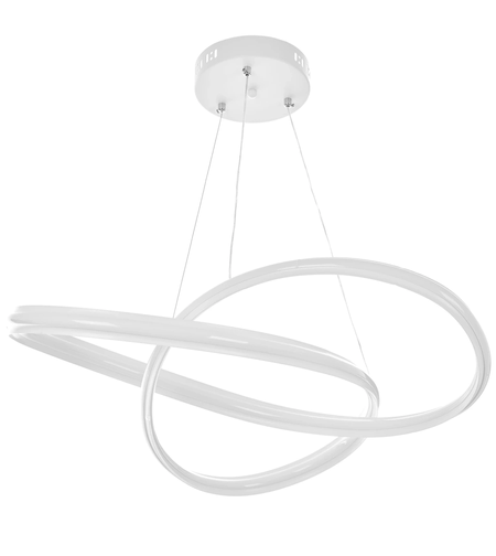 Модерен LED полилей от метал и PVC – бял, 120W, с дистанционно и регулируема височина