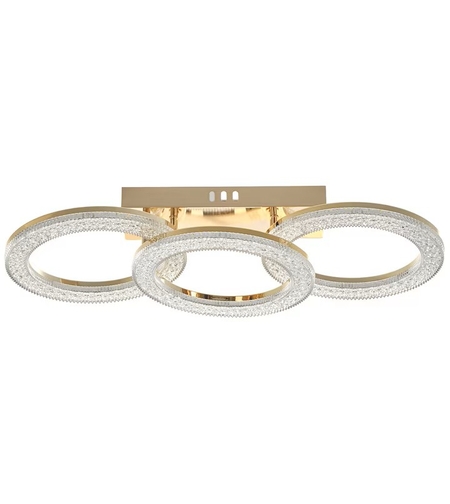 Модерен LED полилей със smart управление 96W в бяло и злато