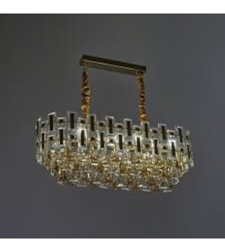 Луксозен златен полилей 8xE27 с кристални елементи – модерна елегантност и ефектен дизайн