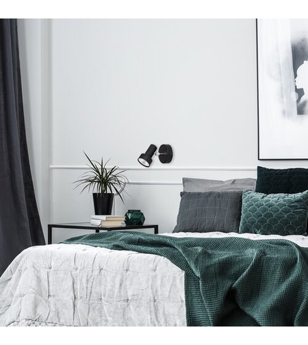 Модерен единичен спот осветител – черен метал, GU10, 1x50W