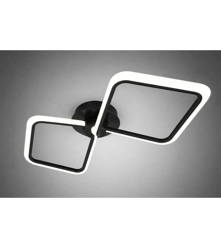 Модерна LED полилей черн 82W с геометричен дизайн