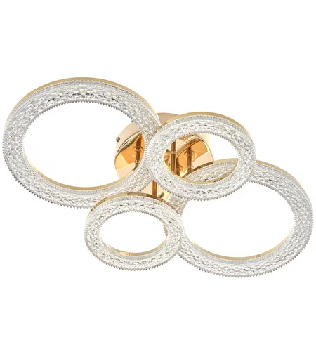 Модерен LED полилей със smart управление 104W в бяло и злато 104W