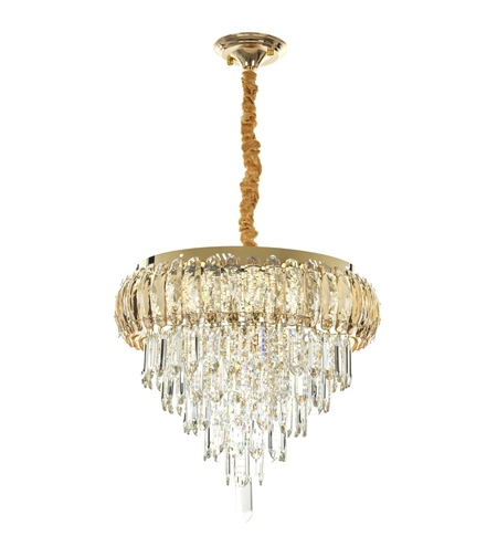 Златен кристален LED полилей 120W с дистанционнои луксозен модерен дизайн