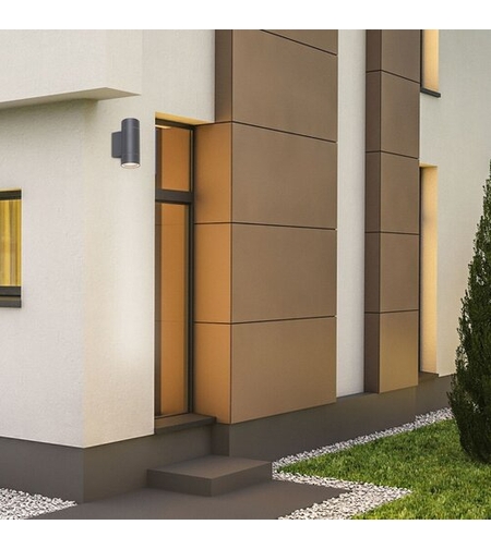 Елегантен двоен аплик Phoenix – антрацит, стъкло и IP54 защита