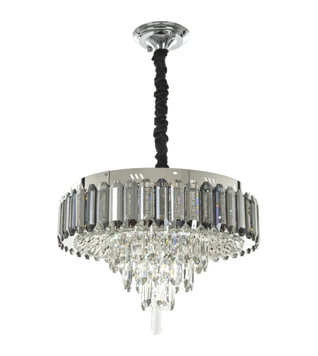 Модерен LED полилей с дистанционно управление – хром и кристал