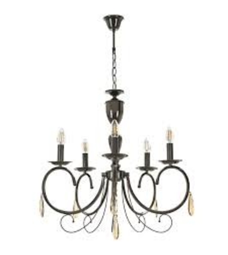 Класически черен полилей 5xE14 с  елегантен  дизайн