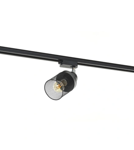 Черен релсов спот – 1xE14, подвижно тяло, модерен дизайн