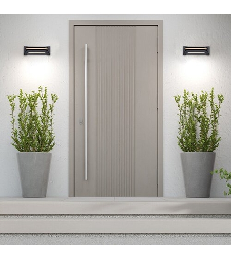 Мощен черен LED аплик Kobarid 20W – модерно фасадно осветление с естествена светлина