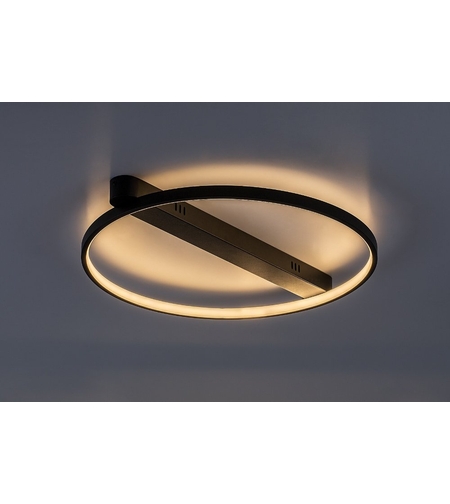 Модерен LED таванен плафон 45W с топло бяла светлина – черен