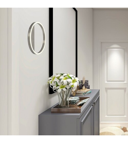 Модерен LED стенен аплик 15W с естествено бяла светлина – драскан хром