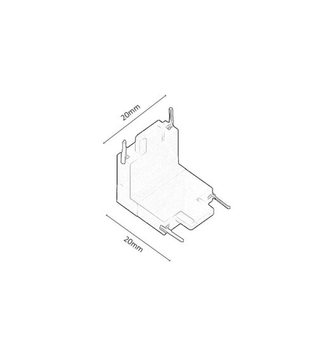 Компактен свързващ елемент за релсово осветление – черен, DC 24V, пластмасов корпус