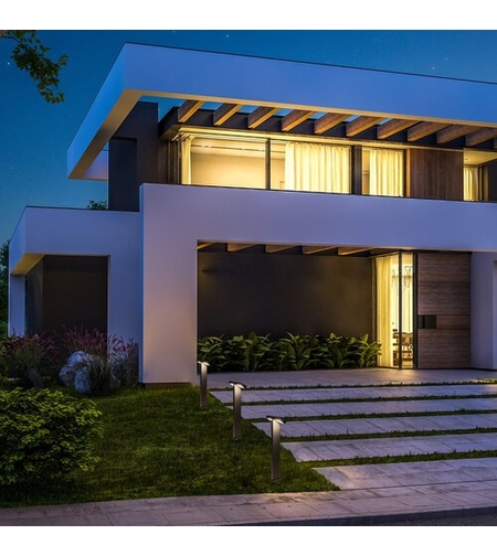 Модерен външен градински LED стълб Telde 14W с топло бяла светлина