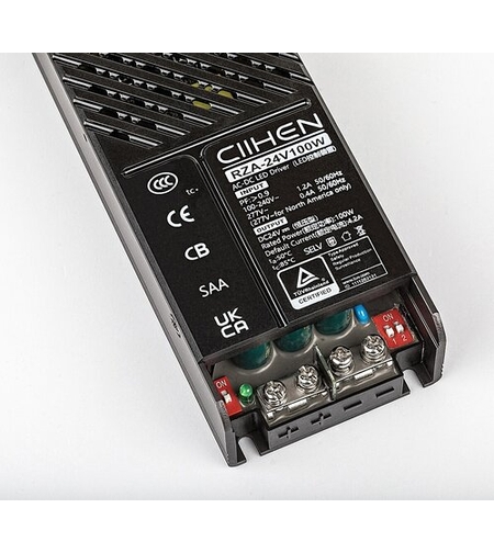 Универсален LED драйвер за релсово осветление – 100W, 230V, алуминиев корпус в черен цвят