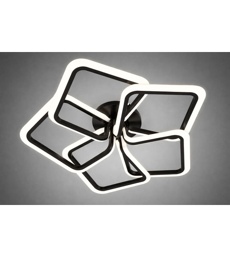 LED таванна лампа 170W с дистанционно – черна, модерен дизайн