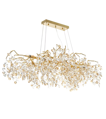 Луксозен кристален полилей в злато с 10 Х E14