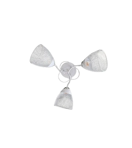 Полилей 3xE27 бял с метална решетка модерен дизайн