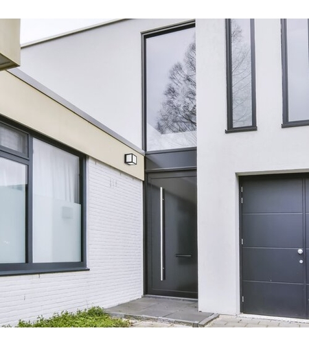 Модерен квадратен LED аплик Rennes 10W – антрацитно външно осветление с естествена светлина