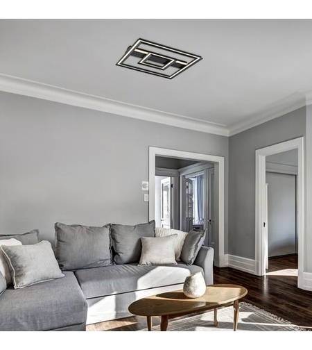 LED плафон – 48W, 3000K, черен метал