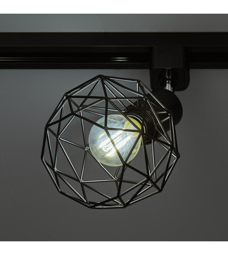 Черен релсов спот – 1xE14, подвижно тяло, елегантен модерен дизайн