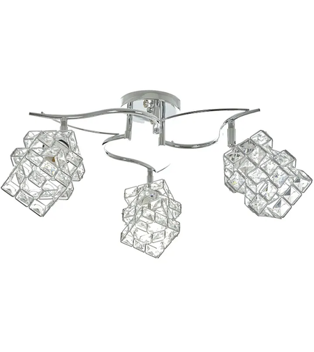 Изискан хромиран полилей с кристални акценти – 3xE27