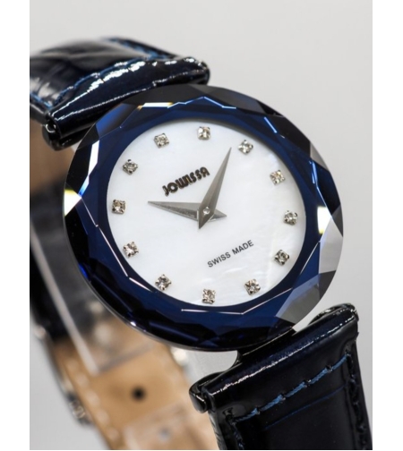 Jowissa Faced Sapphire Crystal Blue/Black