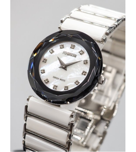 Jowissa Faced Sapphire Crystal White Ceramic