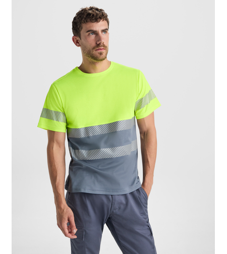 Двуцветна високовидима светлоотразителна тениска