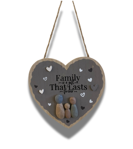 Декоративна дървена табела Family