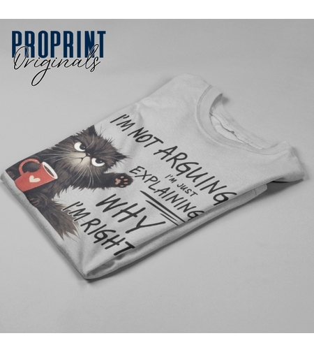 Унисекс тениска “Not Arguing” с котка