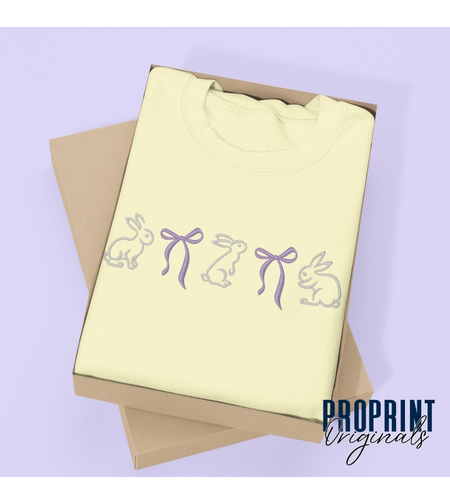 Bunnies and Bows Embroidered Sweatshirt