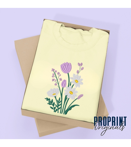 Дамски суичър с бродерия пролетни цветя